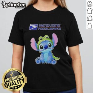 Nice Stitch Cosplay Crocodile X USPS Ladies Tee featuring vibrant colors and fun design for anime fans.