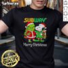 Alt Text: Nice Subway X Grinch and Snoopy Merry Christmas T-Shirt featuring festive designs for holiday cheer.