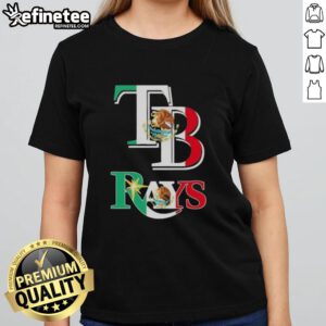 Nice Tampa Bay Rays baseball ladies tee featuring a vibrant Mexican flag design for stylish fans.