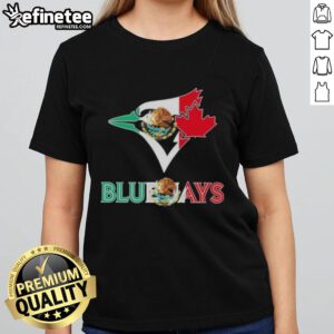 Nice Toronto Blue Jays baseball ladies tee featuring a vibrant Mexican flag design, perfect for sports fans and style.