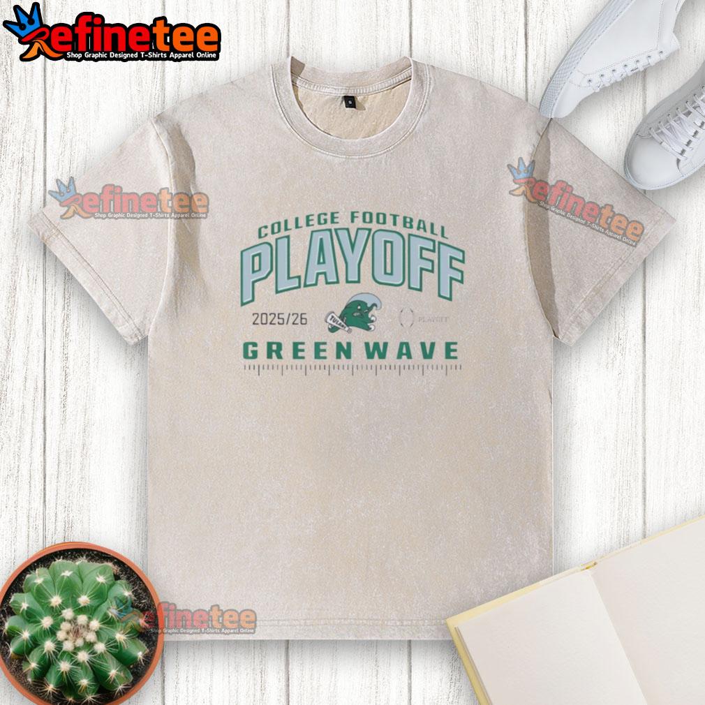 Nice Tulane Green Wave College Football Playoff CFP 2025-26 washed t-shirt featuring vibrant team colors and logo.