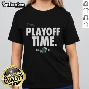 Alt Text: Ladies' tee featuring the Nice Tulane Green Wave Playoff Time logo, perfect for fans celebrating team spirit.