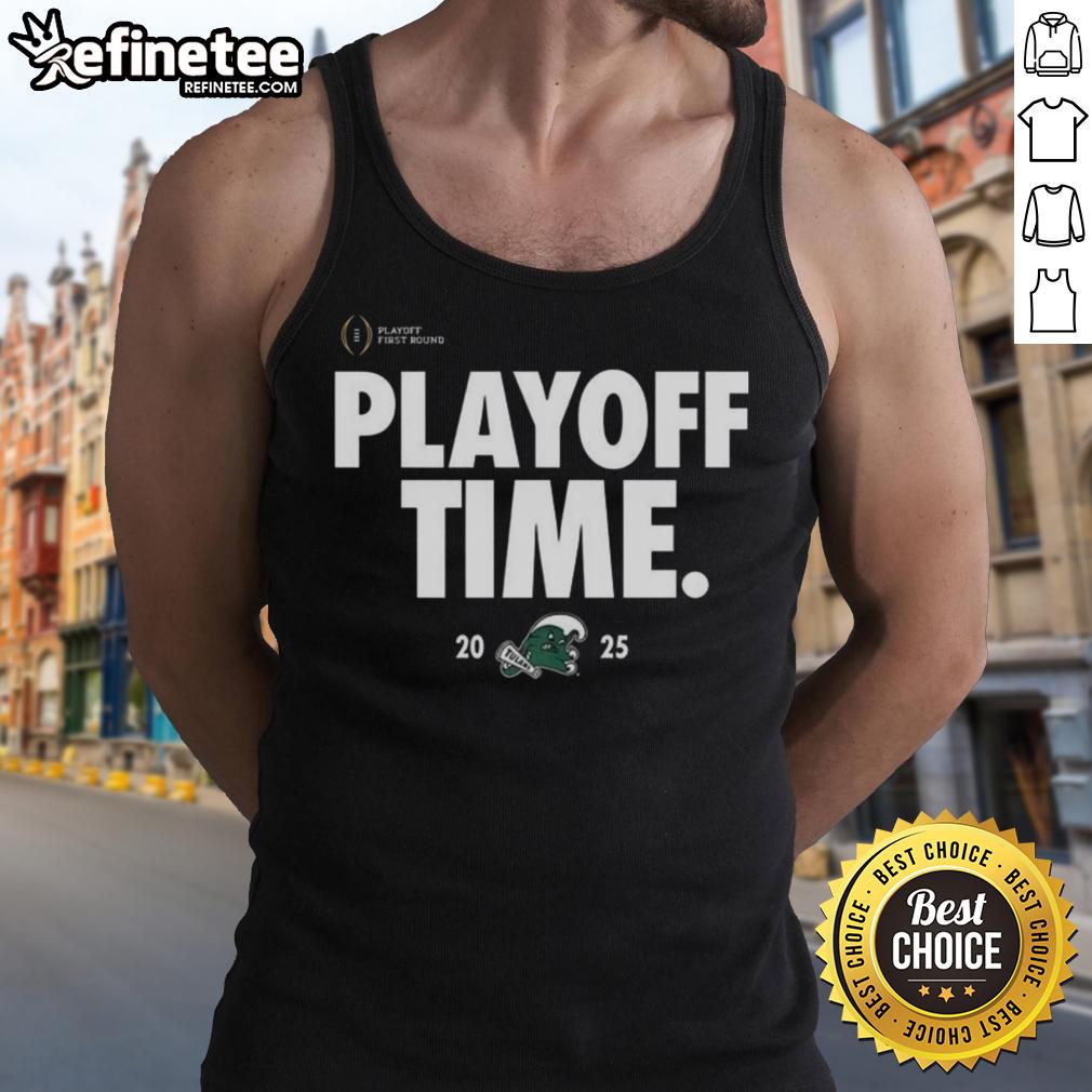 Stylish Tulane Green Wave playoff time logo tank top featuring vibrant team colors for fans and supporters.