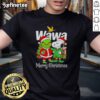 Alt Text: Nice Wawa X Grinch and Snoopy Merry Christmas T-Shirt featuring festive designs for holiday cheer.