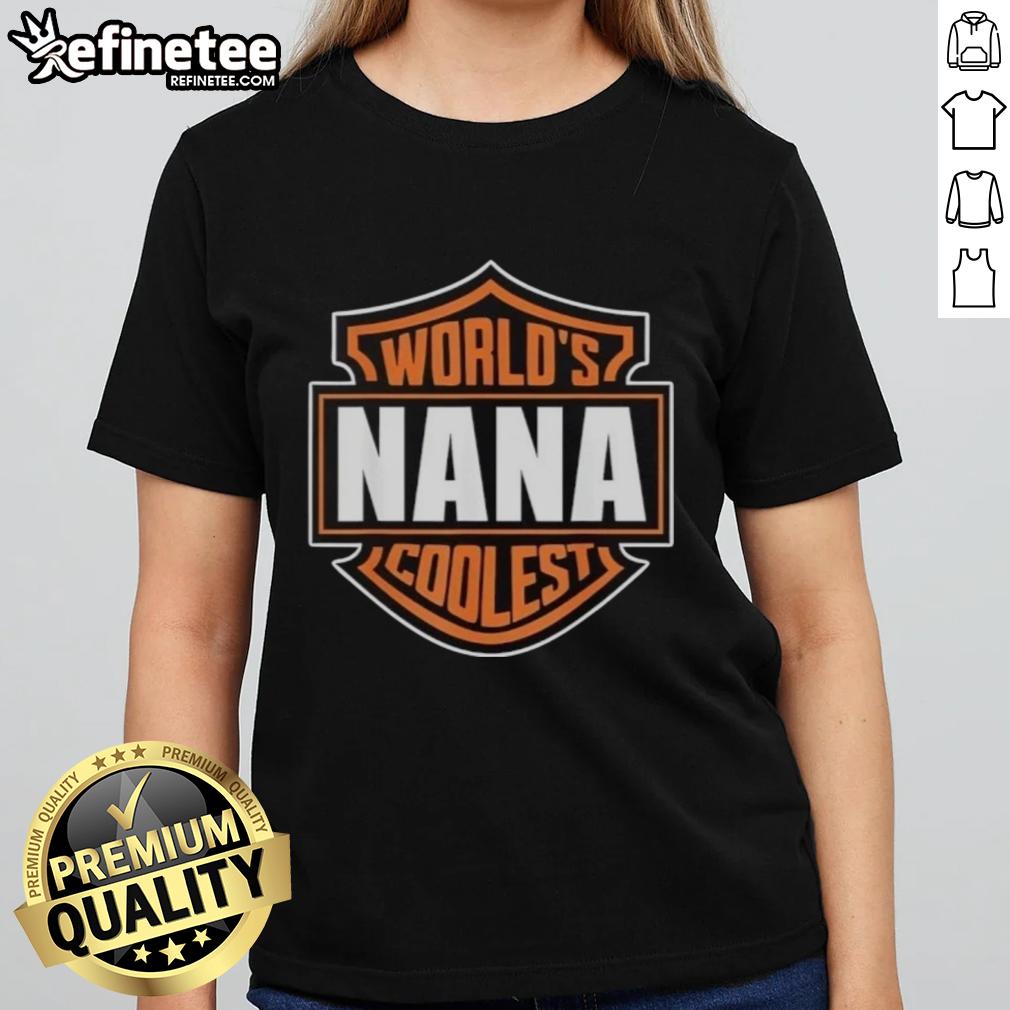 Matching family reunion ladies tee featuring 'Nice World's Coolest Nana' design, perfect for family gatherings and celebrations.