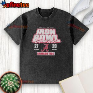 Official Alabama Crimson Tide 27-20 Auburn Tigers Iron Bowl Champions t-shirt, celebrating the November 29, 2025 victory.