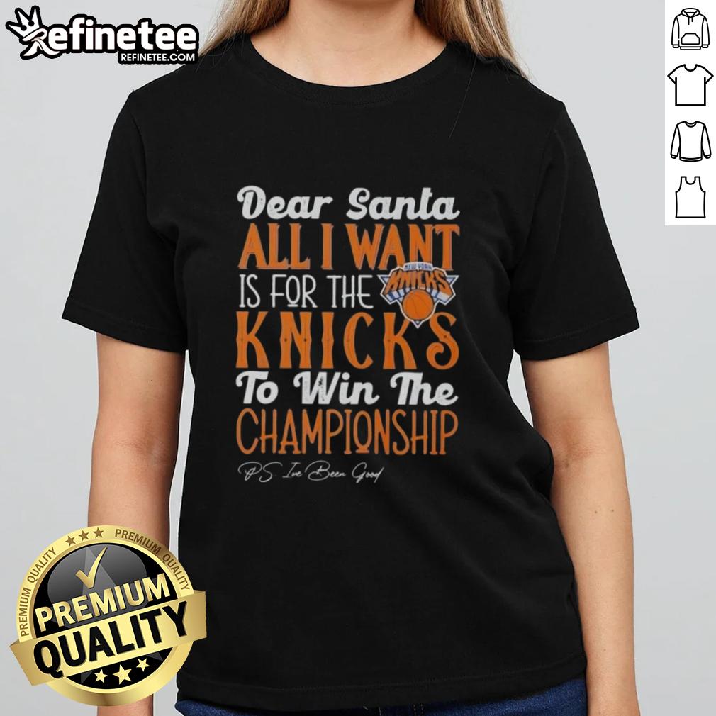 Official Dear Santa tee for ladies wishing for the New York Knicks to win the championship this season.