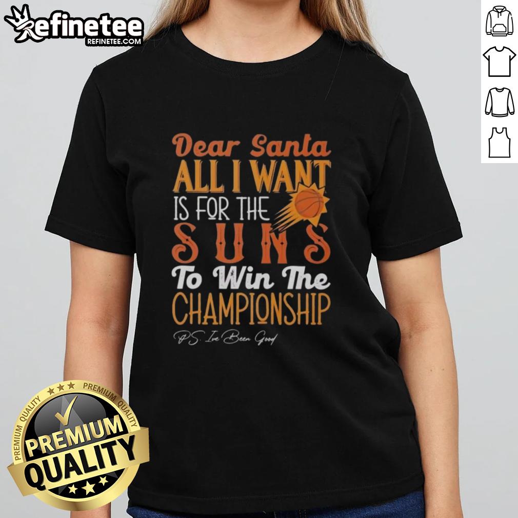 Official Dear Santa tee for women, wishing for the Phoenix Suns to win the championship this season.