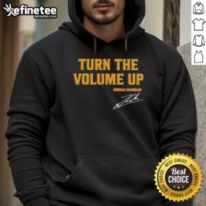 Alt Text: Official Donald Trump Turn The Volume Up Signature Hoodie featuring bold graphics and a stylish design.