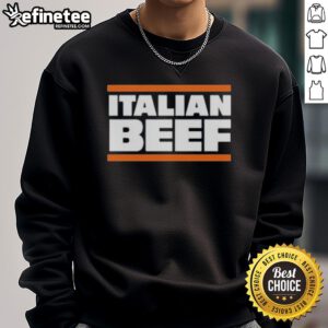 Official Italian Beef Chicago Bears sweatshirt featuring team colors and logo, perfect for fans and game day wear.