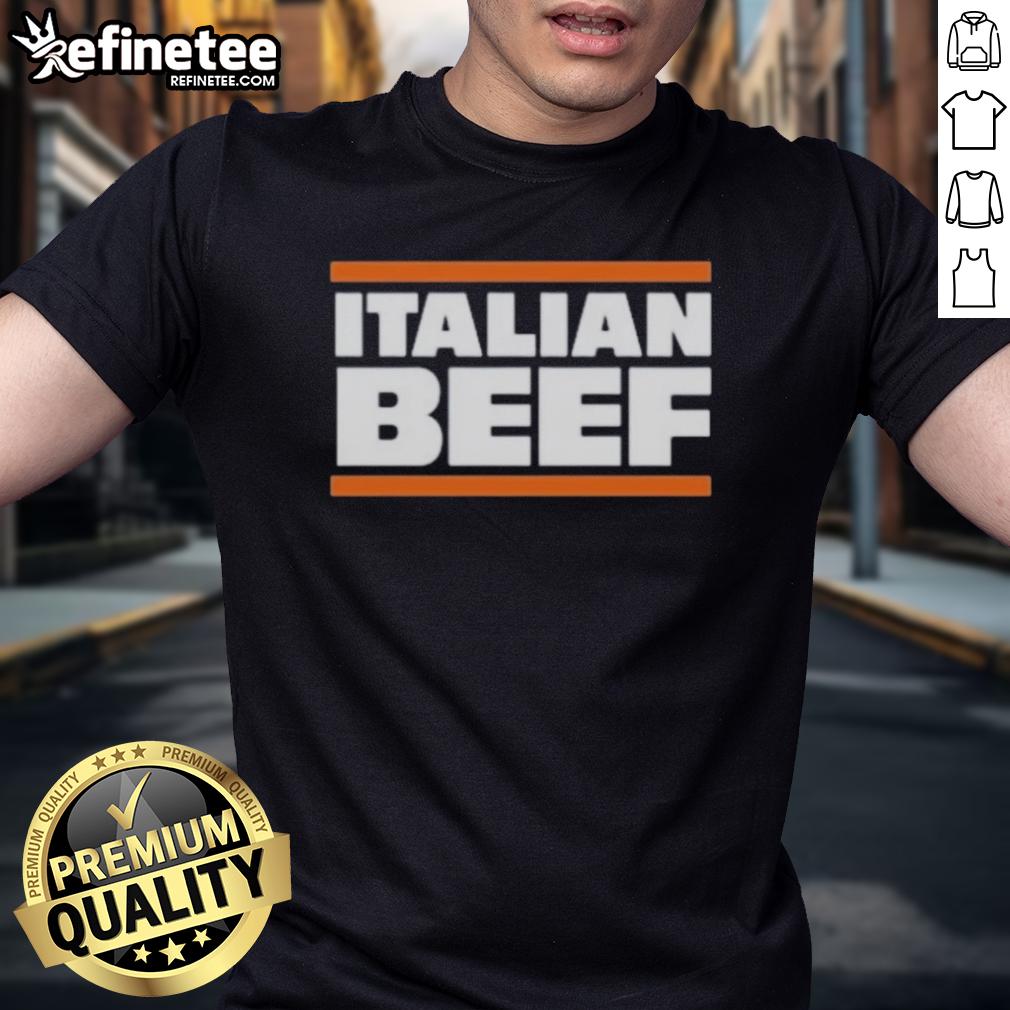 Official Italian Beef Chicago Bears T-Shirt featuring team colors and logo, perfect for fans and game day attire.