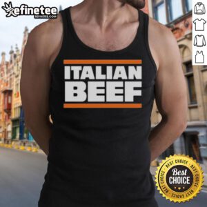 Official Italian Beef Chicago Bears tank top featuring team logo and vibrant colors, perfect for game day or casual wear.