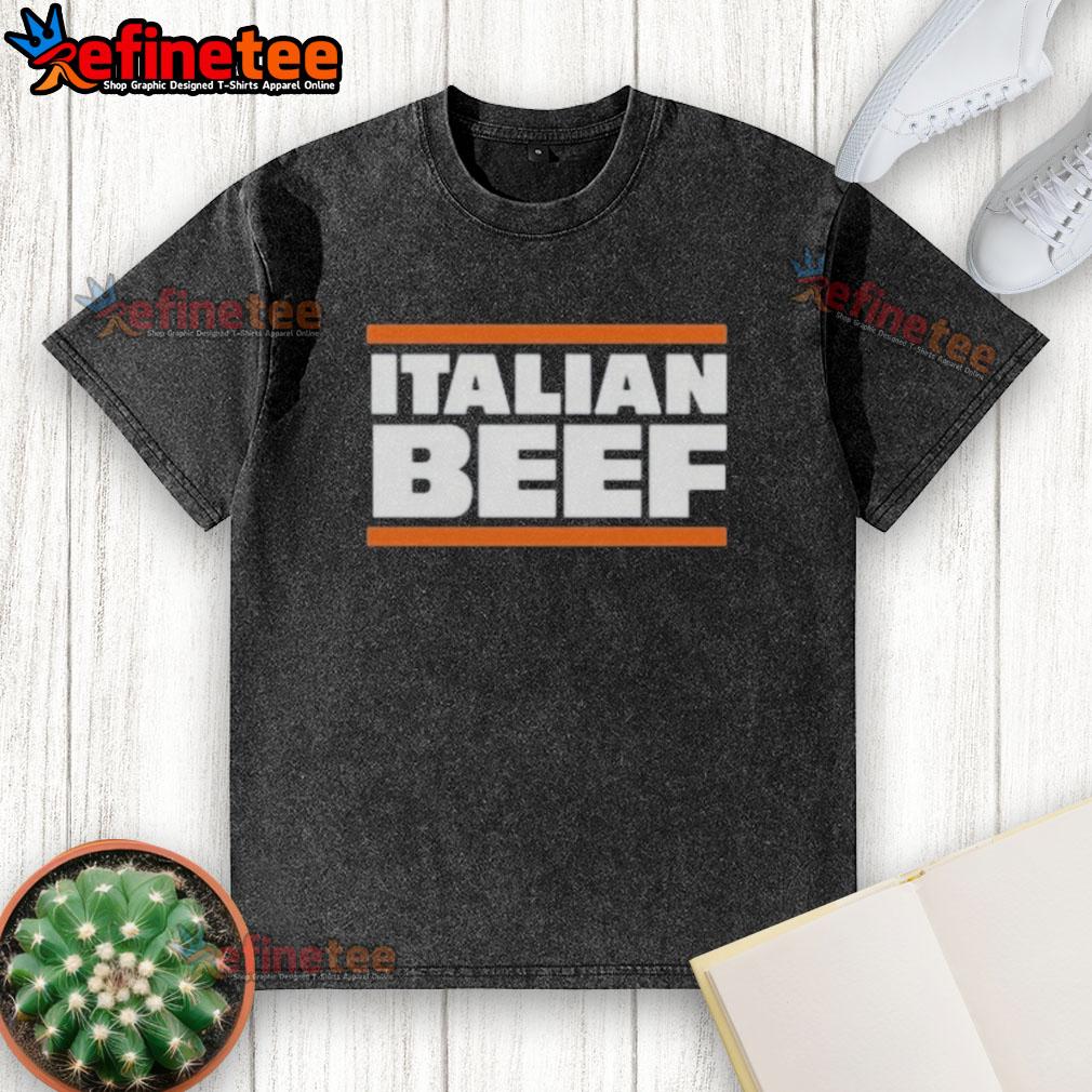 Official Italian Beef Chicago Bears washed t-shirt featuring vibrant team colors and logo, perfect for fans.