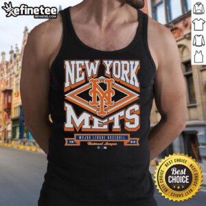 Official New York Mets heater tank top featuring team logo, perfect for summer games and sports fans.