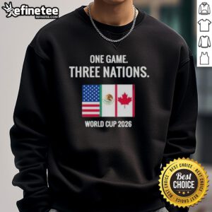 Alt Text: Official One Game Three Nations World Cup 2026 Sweatshirt featuring vibrant design and comfortable fit for fans.