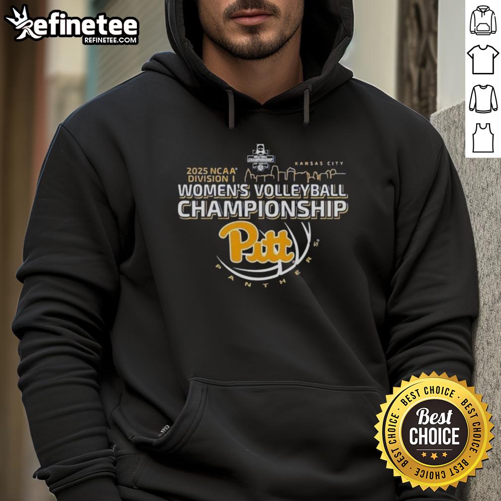 Official Pitt Panthers 2025 NCAA Division I Women's Volleyball Championship Final Four Bound Hoodie in navy blue.