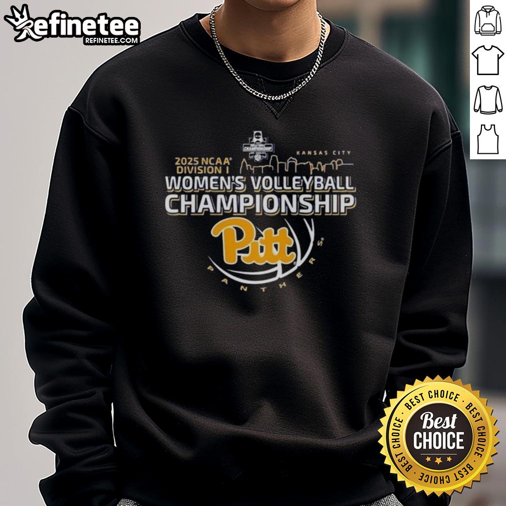Official Pitt Panthers 2025 NCAA Division I Women's Volleyball Championship Final Four Bound Sweatshirt in navy blue.