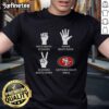 Official San Francisco 49ers T-shirt featuring 'Nothing Beats Rock Beats Scissors Paper Beats Rock Scissors Beats Paper' design.