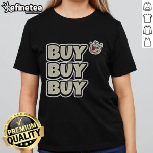 Official Voodoo Token Buy Buy Buy Ladies Tee featuring vibrant graphics and a stylish design for fans and collectors.