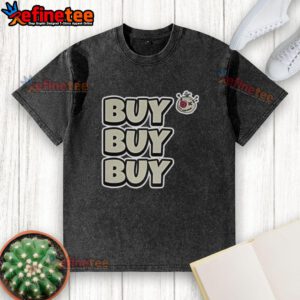 Official Voodoo Token 'Buy Buy Buy' washed t-shirt featuring a stylish design for crypto enthusiasts.