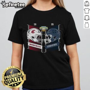 Official Washington State Cougars vs Utah State Aggies 2025 Famous Idaho Potato Bowl helmet ladies tee shirt design.