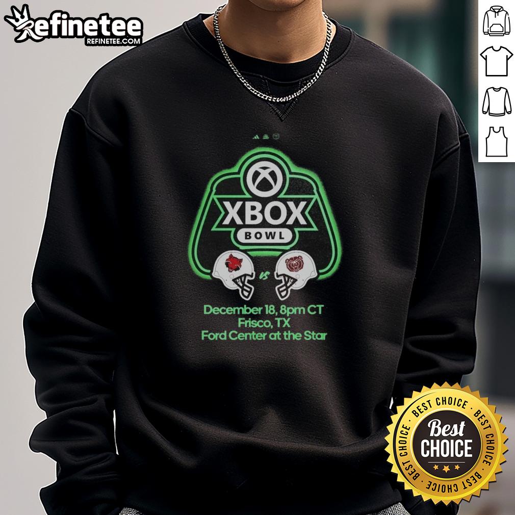 Alt Text: Official Xbox Bowl sweatshirt featuring Missouri State Bears vs Arkansas State Red Wolves, December 18, 2025, Frisco, TX.