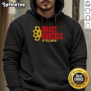 Original Brass Knuckle Films hoodie in black, featuring a bold logo, perfect for film enthusiasts and casual wear.