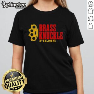 Original Brass Knuckle Films Ladies Tee featuring a stylish design and comfortable fit for film enthusiasts.