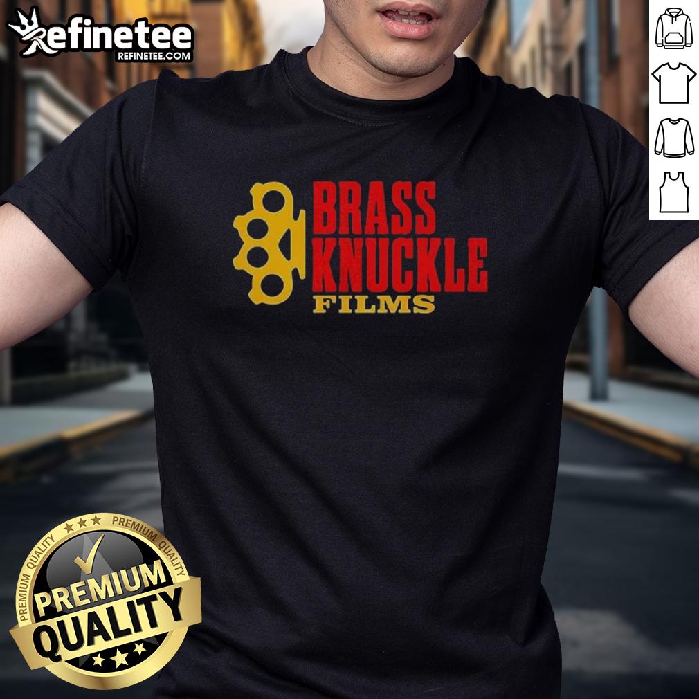 Original Brass Knuckle Films T-Shirt featuring bold logo design on a classic fit, perfect for film enthusiasts.