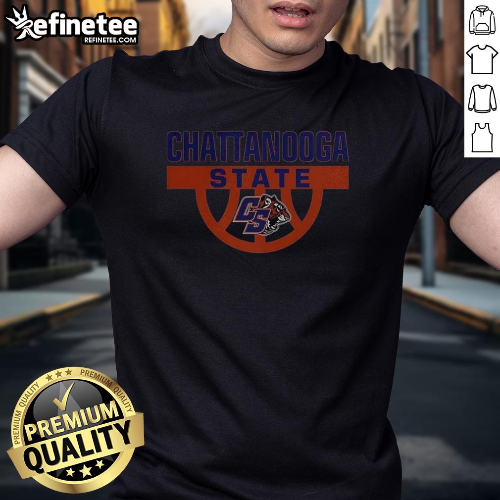Original Chattanooga State Tigers Basketball CS Logo T-Shirt featuring vibrant team colors and bold logo design.
