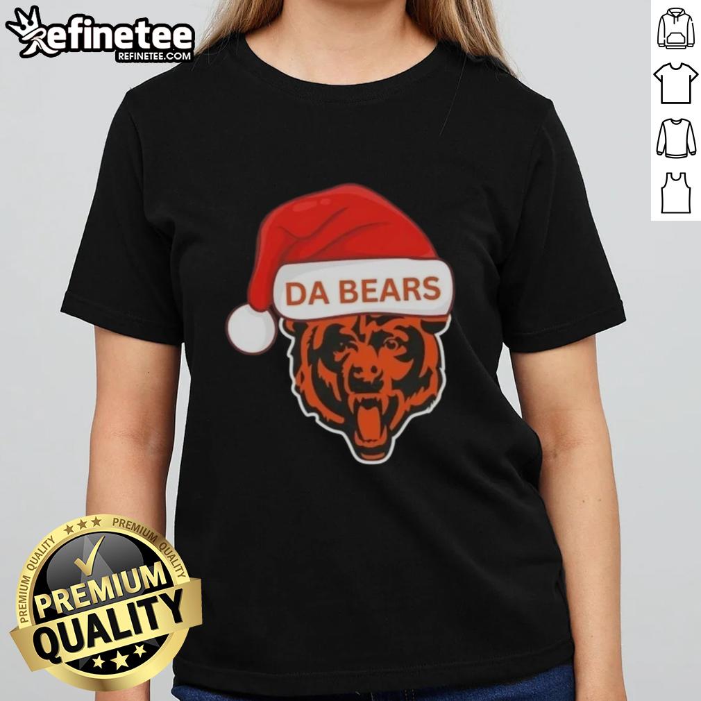 Original Chicago Da Bears Santa Christmas 2025 Ladies Tee featuring festive design and team logo for holiday cheer.