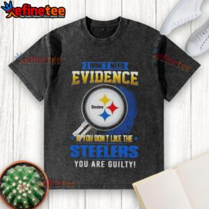 Original I Don't Need Evidence Pittsburgh Steelers T-shirt, a stylish washed design for fans of the NFL team.