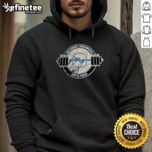 Original Northwood Timberwolves Grit and Finish Hoodie in blue, showcasing team logo and cozy design for fans.
