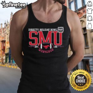 Original SMU Mustangs tank top for 2026 DirecTV Holiday Bowl football fans, showcasing team spirit and style.