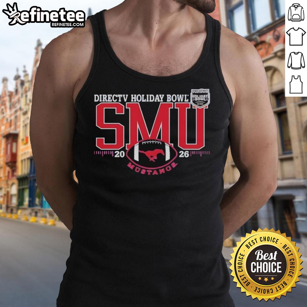 Original SMU Mustangs tank top for 2026 DirecTV Holiday Bowl football fans, showcasing team spirit and style.