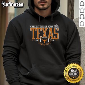 Original Texas Longhorns Cheez-It Citrus Bowl 2025 Hoodie in vibrant orange, perfect for fans and game day attire.
