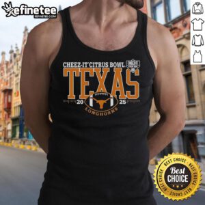Original Texas Longhorns Cheez-It Citrus Bowl 2025 tank top featuring vibrant team colors and logo design.