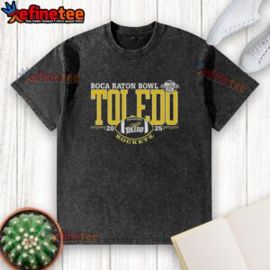 Alt Text: 2025 Original Toledo Rockets Boca Raton Bowl washed t-shirt featuring team logo and vibrant colors.