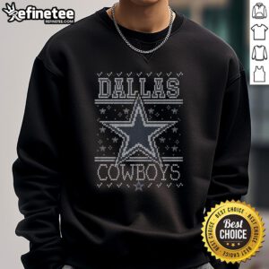 Premium Dallas Cowboys holiday sweatshirt featuring team logo and festive design, perfect for holiday cheer and game day.