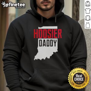 Premium Hoosier Daddy Indiana State Map Hoodie showcasing a stylish design for Indiana pride and comfort.