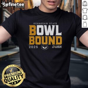 Premium Kennesaw State Owls 2025 Bowl Bound T-Shirt featuring team colors and logo, perfect for fans celebrating the season.