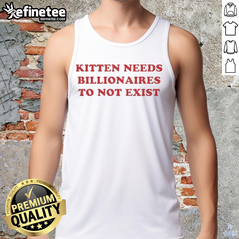 Premium kitten graphic on a trendy tank top, perfect for billionaires who love unique pet-themed fashion.
