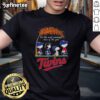 Alt Text: Premium Minnesota Twins X Peanuts Snoopy and Friends autumn T-shirt featuring festive design, perfect for fall celebrations.