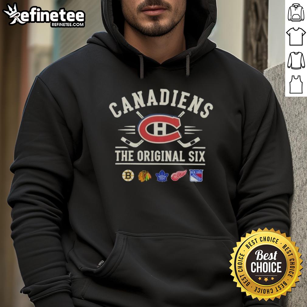 Premium Montreal Canadiens The Original Six Combined Hoodie showcasing team colors and logo, perfect for fans.