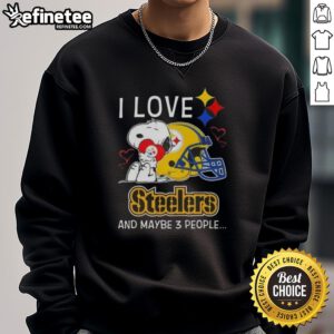 Premium Peanuts Snoopy Hug Heart sweatshirt for Pittsburgh Steelers fans, perfect for showing love and team spirit.