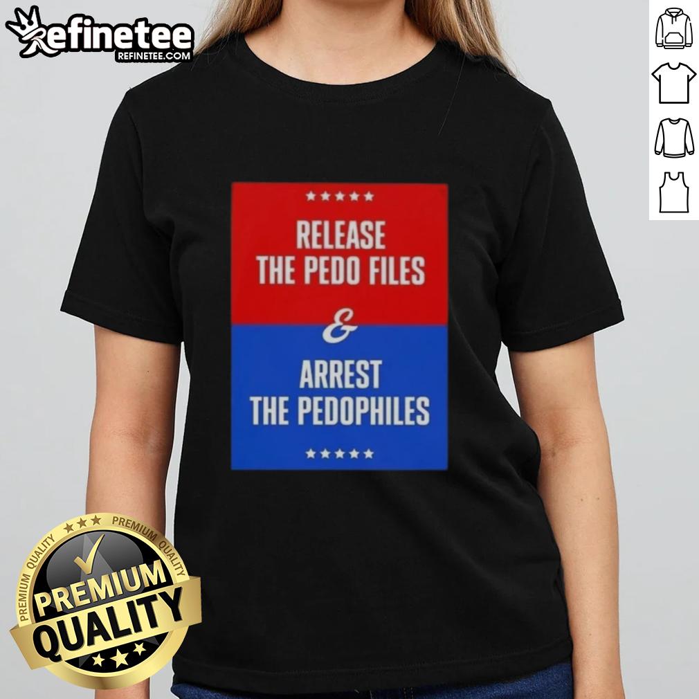 Premium Release The Pedo Files Ladies Tee showcasing a bold graphic advocating for justice against pedophiles.