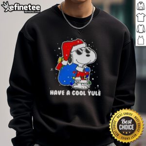 Premium Snoopy Santa Hat sweatshirt for a Merry Christmas with 'Have A Cool Yule' design, perfect for holiday cheer.