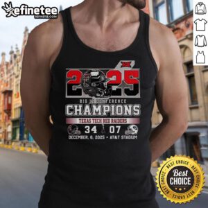 Premium Texas Tech Red Raiders 34 BYU 2025 Big 12 Conference Champions tank top showcasing team pride and style.