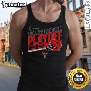 Premium Texas Tech Red Raiders Football Playoff 2025-2026 Helmet Tank Top for fans and sports enthusiasts.