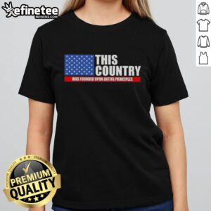 Premium Antifa principles ladies tee featuring a US flag design, perfect for expressing unique patriotic views.